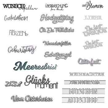 

German Deutsch words metal cutting dies DIY Die Cut Stencil Decorative Scrapbooking Craft Card stencils template