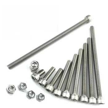 

6Pcs M6 Stainless Steel Allen inner hexagon Screws Round Cylinder Cup head Lengthen hex Screw plus Nut Suit bolt 8mm-30mm L