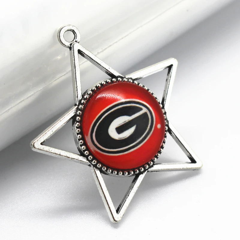 12pcs NCAA Bulldogs Team Star Dangle Charms Pendant Jewelry