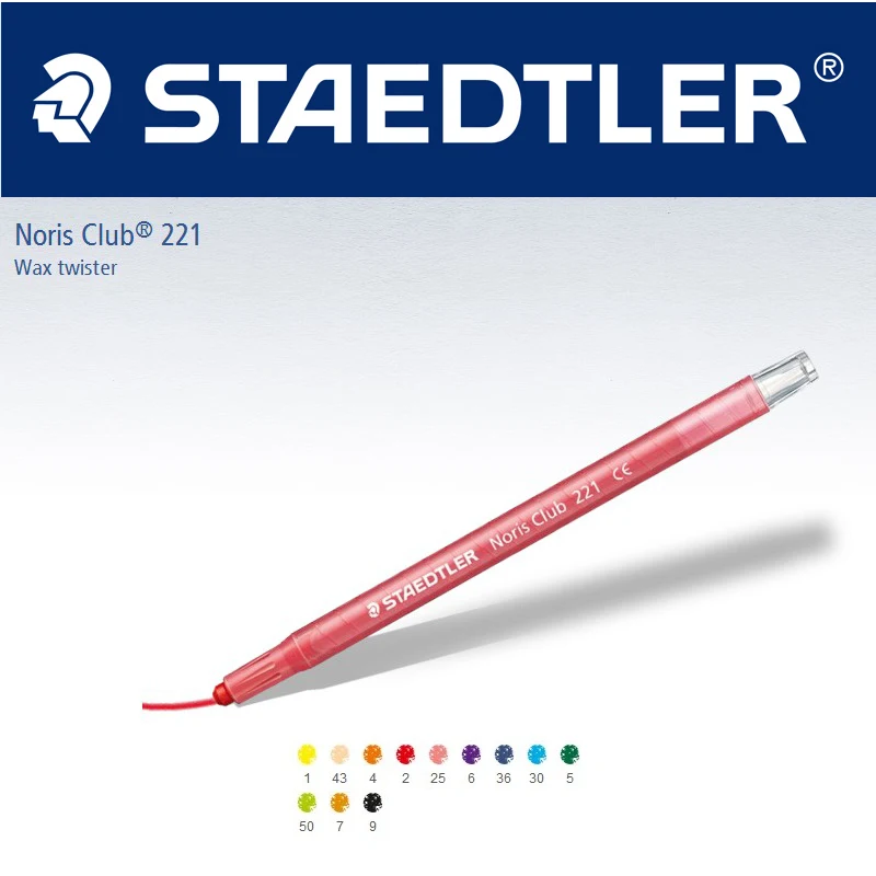 Staedtler Noris club 221 NWP12 12 цветов восковой мелок, профессиональный воск для рисования, мелки, школьные офисные товары для рукоделия