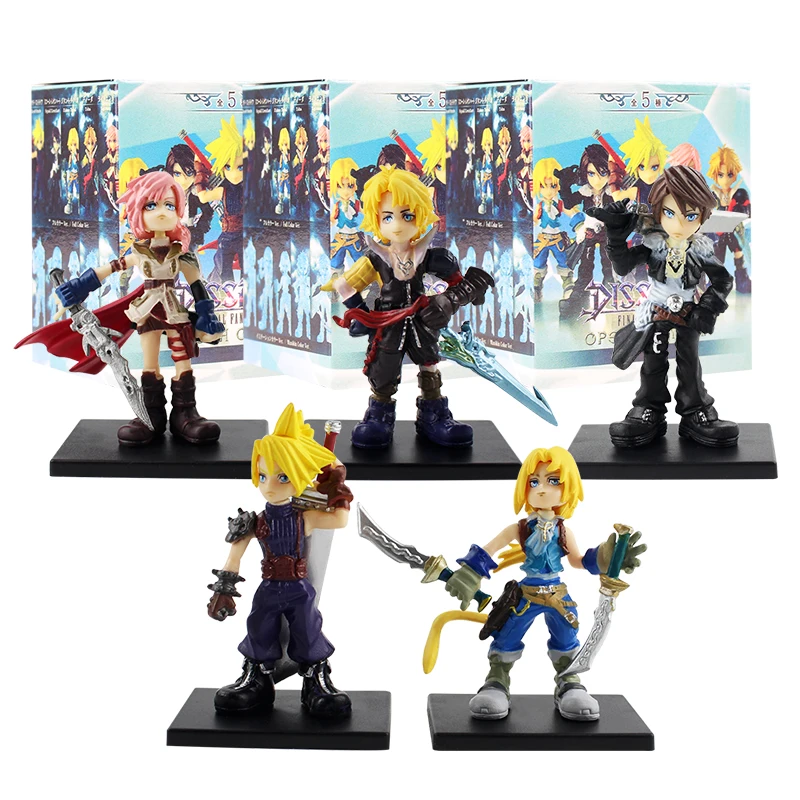 

5pcs/set 4cm Final Fantasy trading arts Tidus Warrior Cloud Strife Squall Leonhart Tidus PVC Action Figure Toys