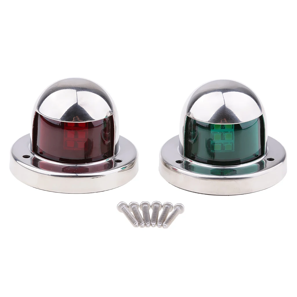 

1 Pair Stainless Steel 12V LED Bow Navigation Light Red Green Sailing Signal Light For Marine Boat Yacht Warning Light Boat Part