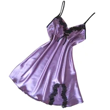 Новые пикантные Для женщин V шеи Кружева Шелковый белье Baby Doll эротические костюмы платье дамы Babydoll пижамы секс белье Ночная рубашка