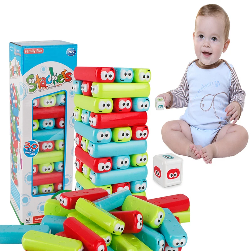 akitoo Cartoon Plastic Tower Jenga Game Stacker Building Blocks Baby