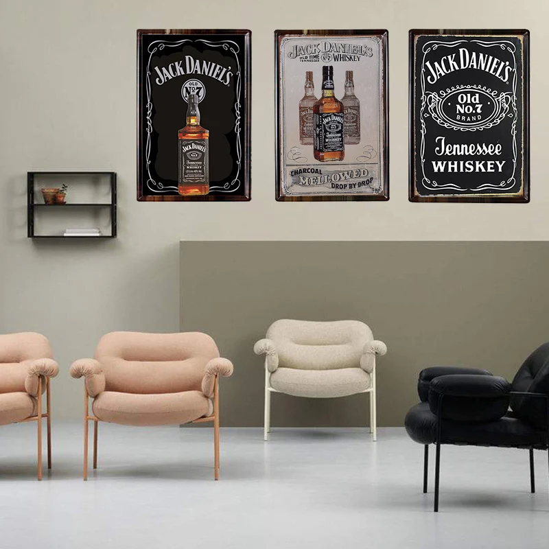 

American Whiskey Vintage Tin Sign Bar Pub Home Wall Decor Retro Metal Art Beer Coffee Poster Plate