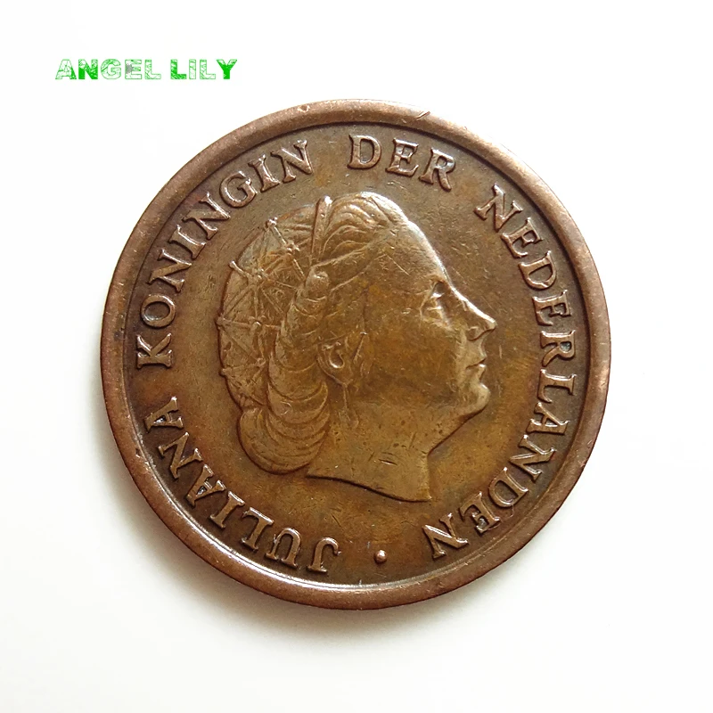 

Netherlands Old Vintage Original Copper Coin For Collection Juliana