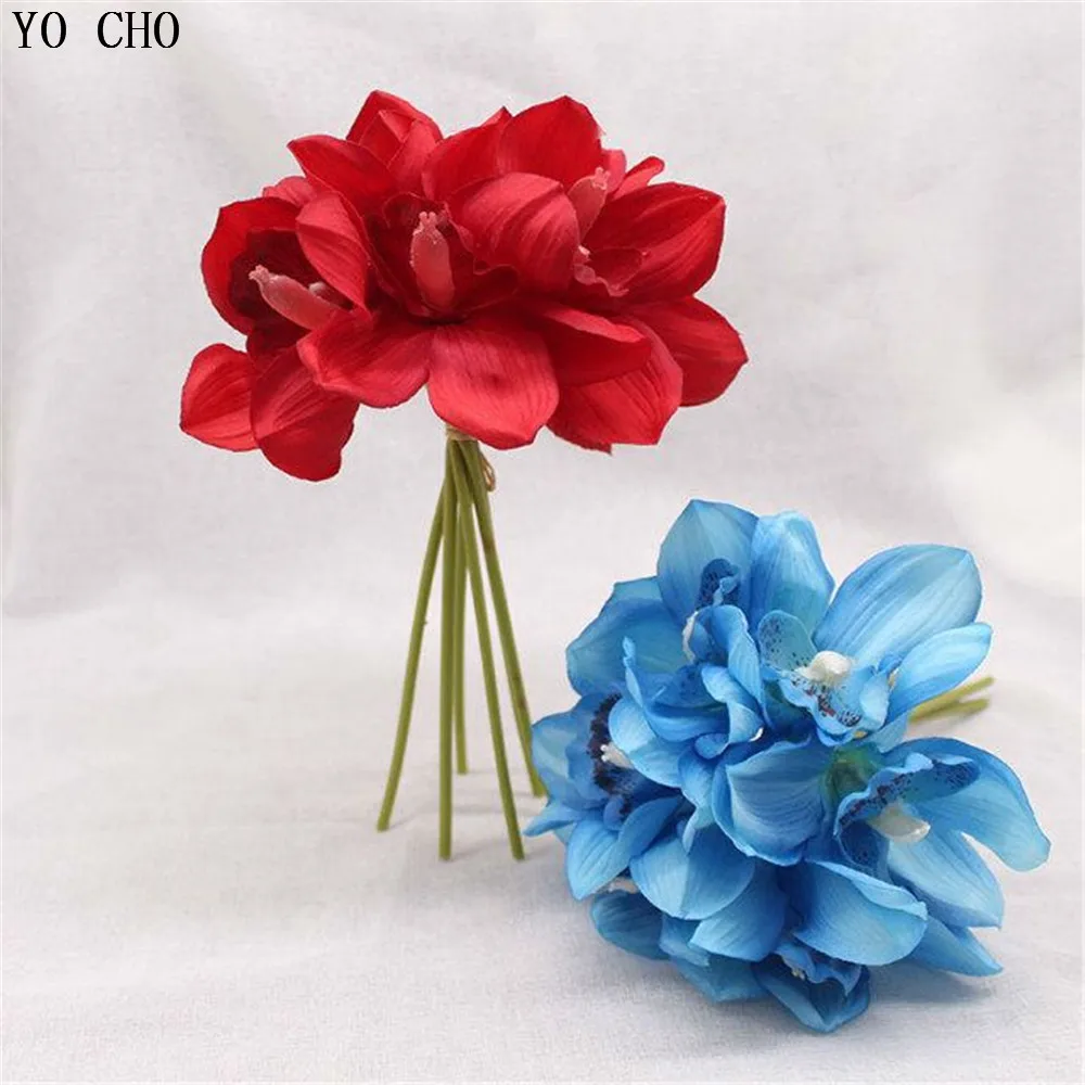 Diy Christmas 1 Bouquet Real Touch Latex Voilet Artificial Flowers Wedding Decorative Mariage