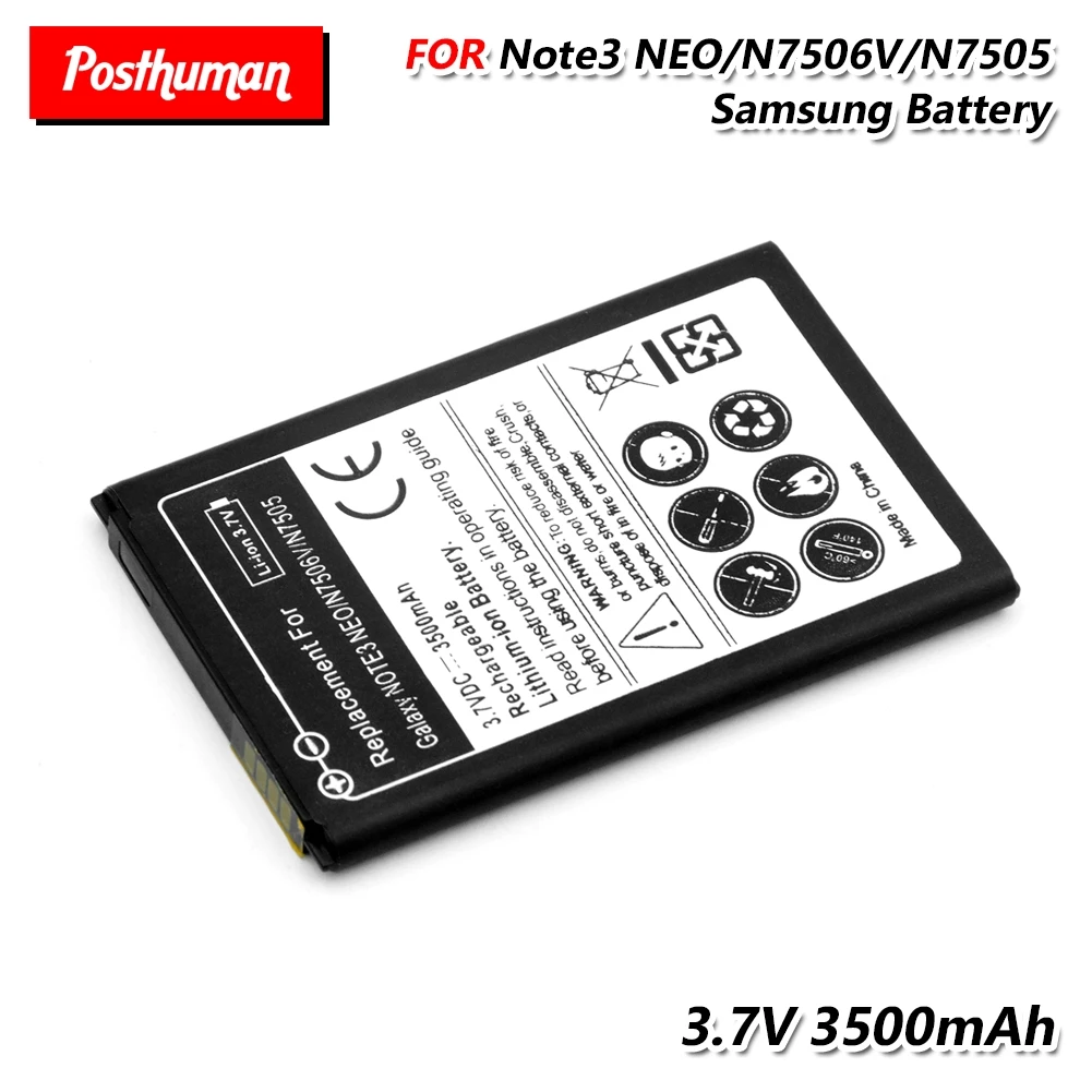 Аккумулятор для Samsung Galaxy Note 3 Neo N7502 N7505 N7506 N7506V N7500Q 3500mAh Lipo Li Po литиевая литий