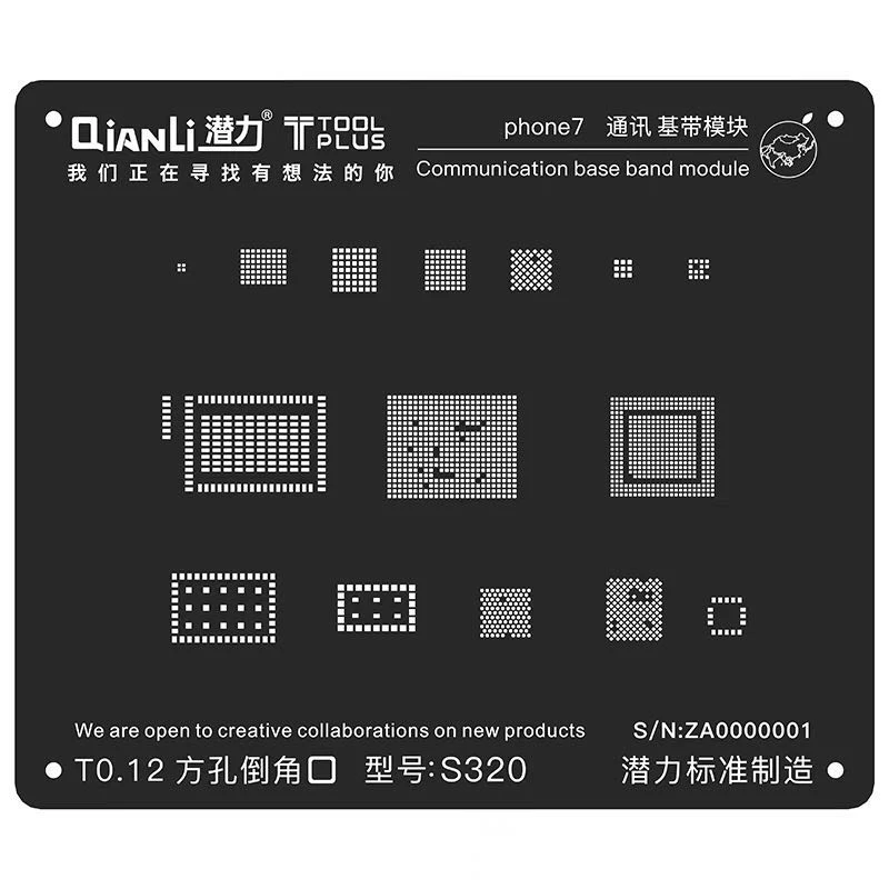 Черный стальной трафарет BGA для iPhone 8 7 6S 6 5S связывающая Базовая лента шаблон