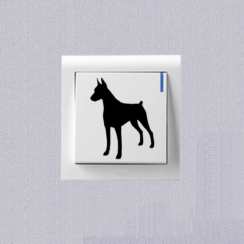 

Doberman Pinscher Dog Creative Cartoon Animal Vinyl Switch Stickers Decor Wall Sticker 2SS0894