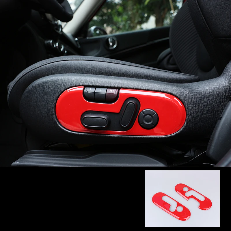 

2Pcs Car Front Seat Adjustment Switch Button Cover Frame Trim Sticker For Mini Cooper F54 Clubman F60 Countryman Car Styling