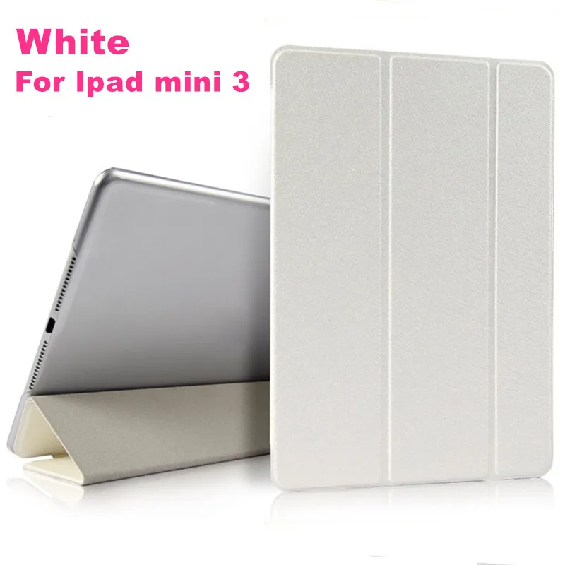 For mini 3 White Чехол для iPad Mini 4 3 2 5 чехол ПУ; кожа; Силикон Мягкая задняя трехстворчатая подставка для сна смарт-чехол для iPad Mini 2 5 чехол Funda - Цвет: For mini 3 White