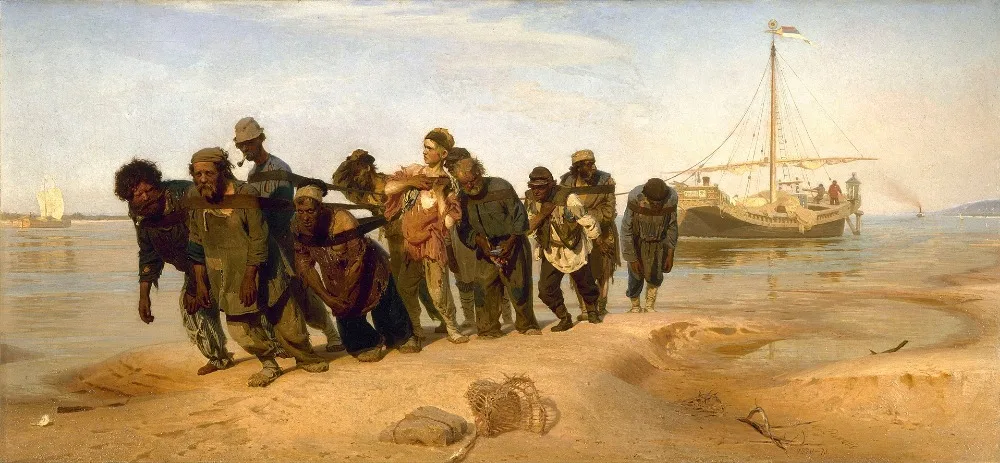 Для дома или офиса декоративные art-русский художник Ilya Repin Barge Haulers on the Volga копия
