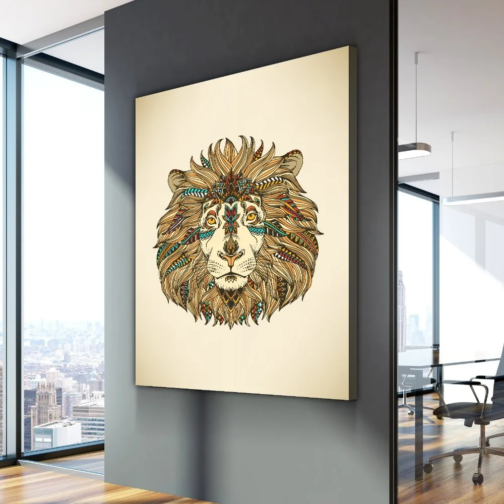 1 Pcs Canvas Art Bohemian Lion Animal Poster Modern Decorative