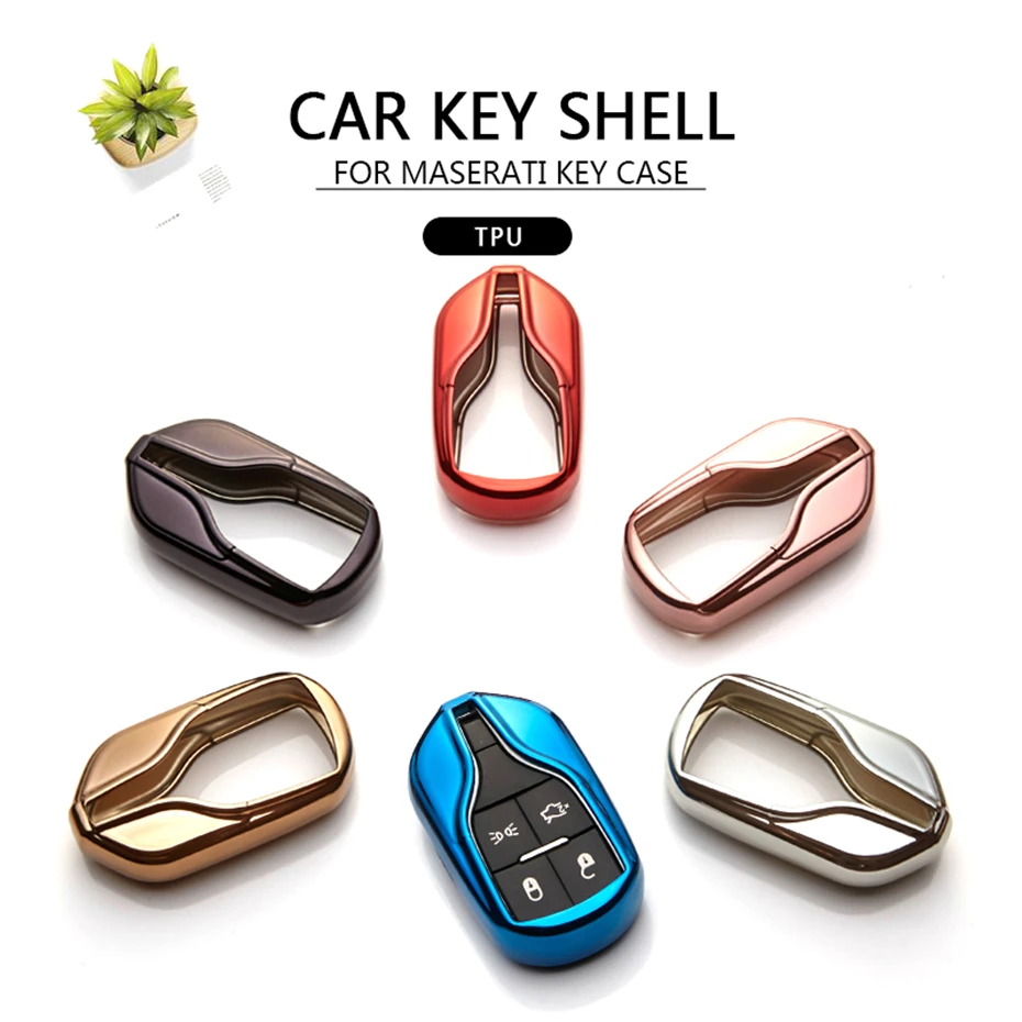 

KUKAKEY Car Key Case Cover For Maserati Levante Quattroporte Ghibli Glossy Key Shell Bag Holder Pendant Car Styling Accessories