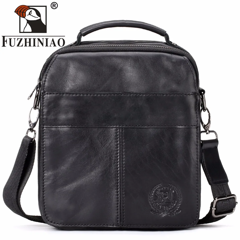 

FUZHINIAO 2018 New Arrival Designer Brand Men's Shoulder Bag Genuine Cowhide Leather Handbags Vintage Retro Men Messenger Bag