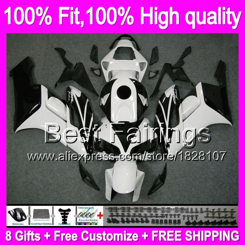 

White black Fairing For HONDA CBR 1000RR 2004 2005 Injection White blk 38B101 CBR1000 RR 1000 RR CBR1000RR 04 05 04-05 +decal
