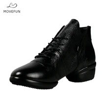 Movefun/Новые кожаные туфли для танцев женская обувь на платформе с высоким берцем, джаз, хип-хоп кроссовки для уличных танцев танцевальные ботинки для девочек мягкая подошва 85