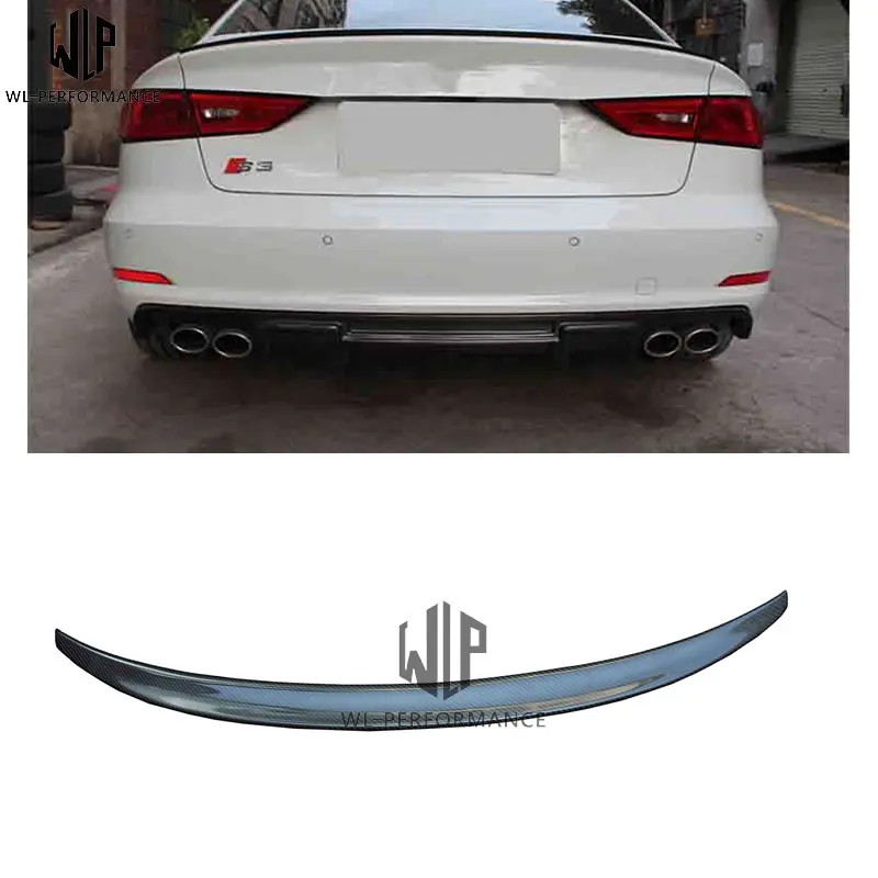 

A3 Carbon Fiber Rear Spoiler car body kit For Audi A3 S3 Rear Bumper Trunk Spoiler Wing 3 Door Car styling 2013-up use