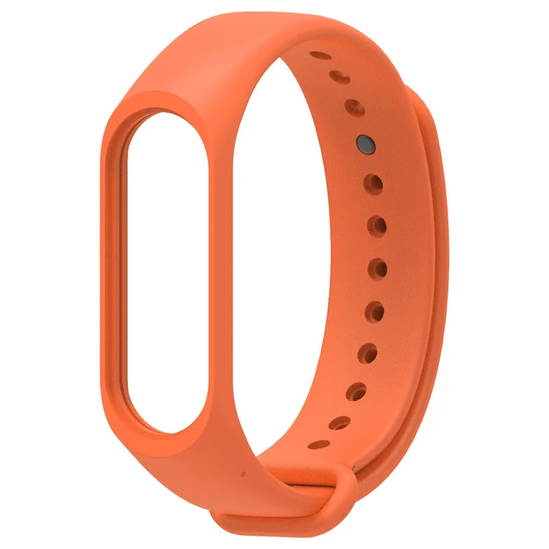 Mi Band 4 3 Sports Dual Pure Color Silicone Wrist Band Strap for xiaomi mi band 4 3 Replacement bracelet Miband 4 3 Straps - Цвет: orange