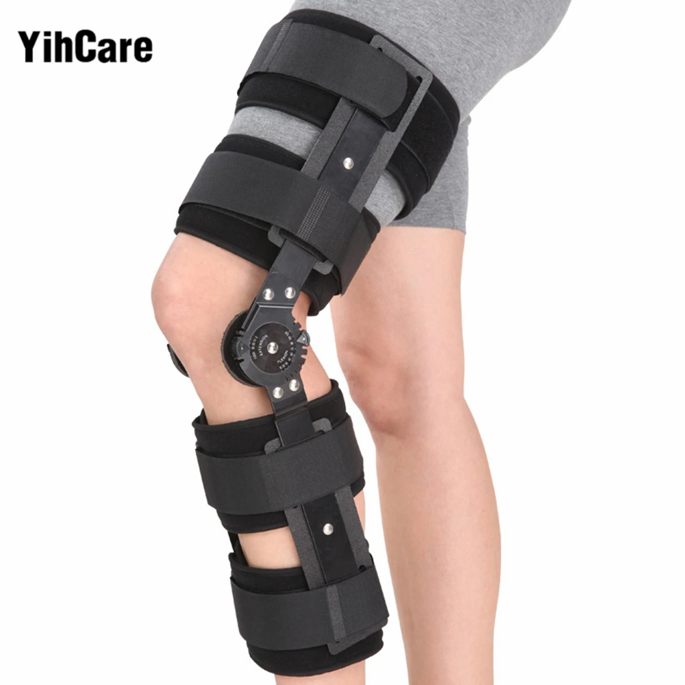 YihCare ортопедический шарнирный коленный бандаж поддержка Регулируемая шина стабилизатор обертывание растягивание пост-оп гемиплегия сгибание расширение