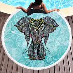 Круглый слон серии пляжные полотенца пляжные коврики для йоги Пляжные Полотенца Высокое качество Зеленый материалы Бесплатная доставка