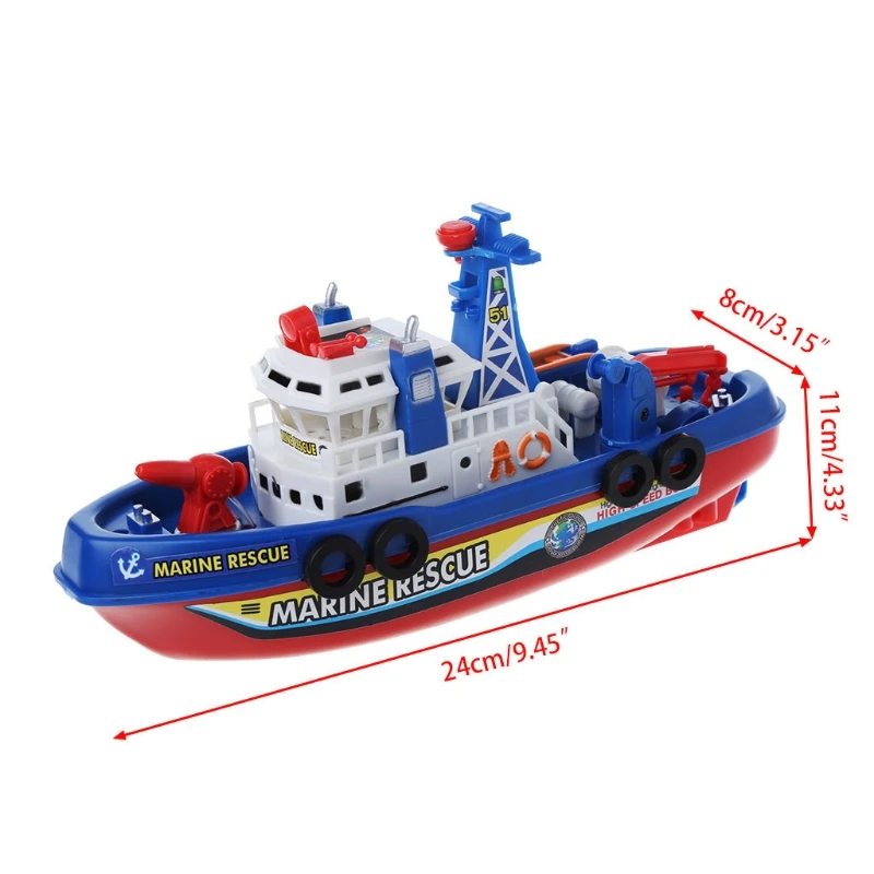 

Electric Boat Children Marine Rescue Toys Navigation Warship Toy Birthday Gift