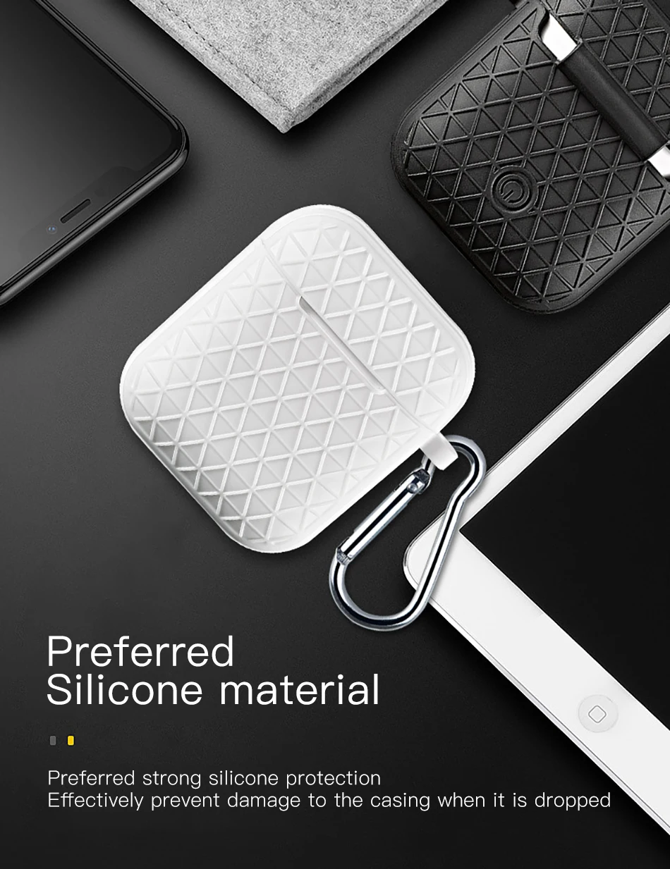 !ACCEZZ TWS Bluetooth Wireless Earphone Cover For Apple Airpods Earphone Case Portable Headset Accessories Covers With Keychain (7)