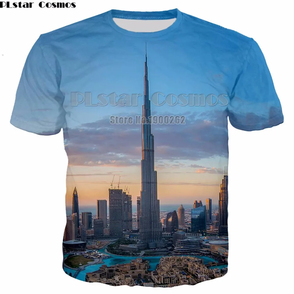 

PLstar Cosmos Dubai Landscape Featured Architecture Funny Tee Shirt 3D Print T Shirt Plus size S-5Xl drop shipping