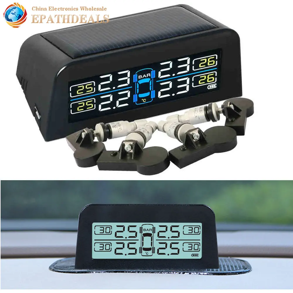 WINDEK Solar Panel Charge Internal Sensor Auto Car Wireless font b TPMS b font Tire Pressure