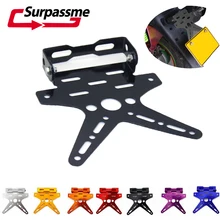 Motorcycle License Plate Holder Accessory Aluminum Alloy Adjusted Registration Plates Mount Bracket Universal for Yamaha KTM motorcycle adjustable angle aluminum license number plate frame holder bracket universal with steering lamp license plate