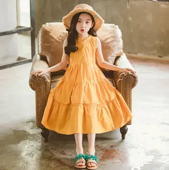 

2019 new style girls ruffles dress fashion summer cotton girls dresses 4-98t B782