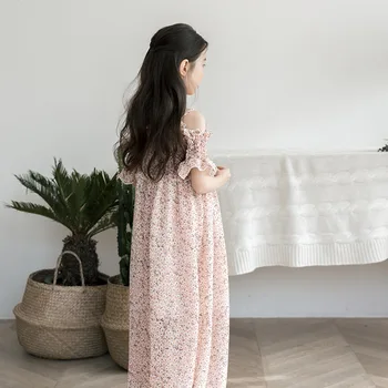 

Children's Floral Dress 2020 High Quality Chiffon Summer Girls' Dresses Baby Ankle-length Dress Toddler Child Clothes,#2706