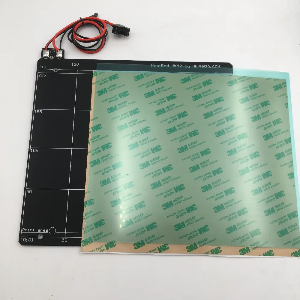 Скидка Reprap Prusa i3 MK2 MK2S 3d принтер кровать с подогревом с пей лента PCB heatкровать клон совместим с мини Рамбо 1.3a