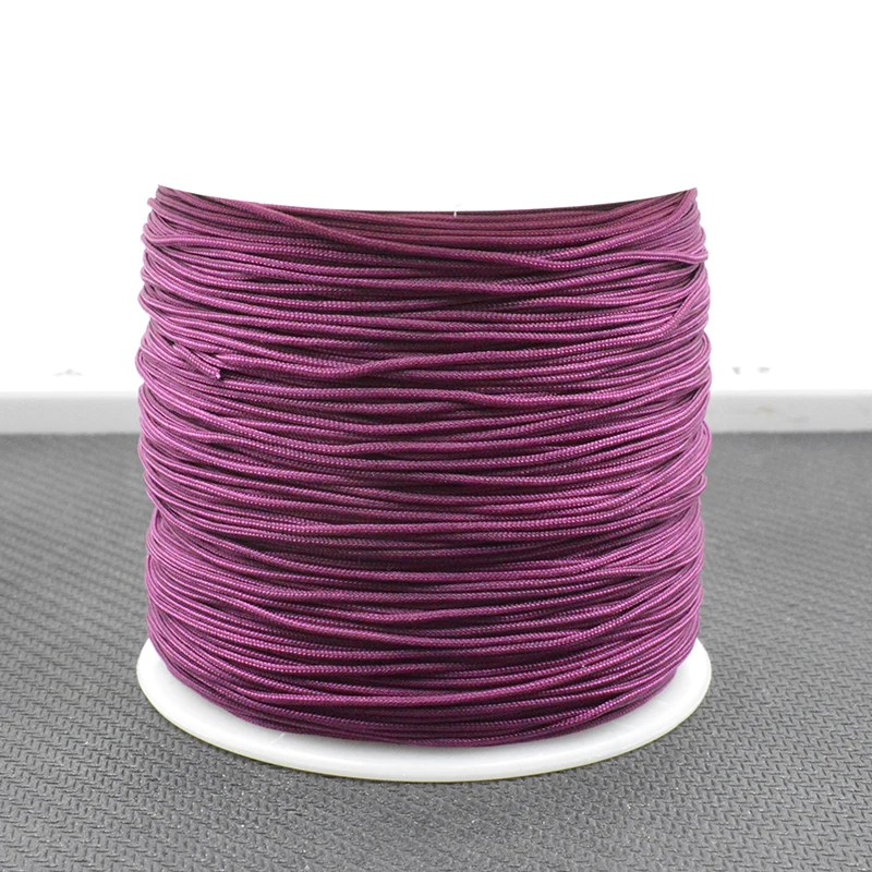 100yads тонкий 0,8 мм Фиолетовый Красный цвет нейлоновые китайские узлы шнур макраме плетеные поделки из бисера нить - Цвет: C001