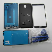 Full Housing Cover & Middle Camera Lens & Back Case & Screen Glass Replacement for Samsung Galaxy Note 3 III N9005 with tools