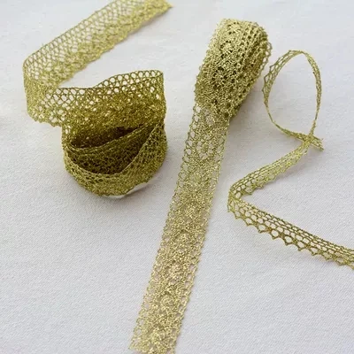 

3m Golden Embroidered Lace trim DIY Wedding Dress Costume Skirt Doll Clothing Textiles Decoration lace ribbon Accessories HY178