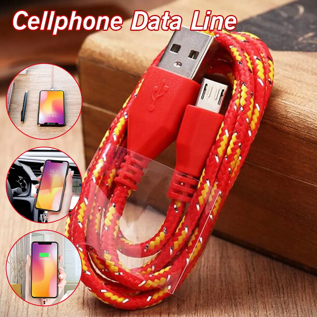 

Hot Nylon Braided Micro USB Cable 1m/2m/3m Data Sync USB Charger Cable For Samsung HTC LG huawei xiaomi Android Phone Cables