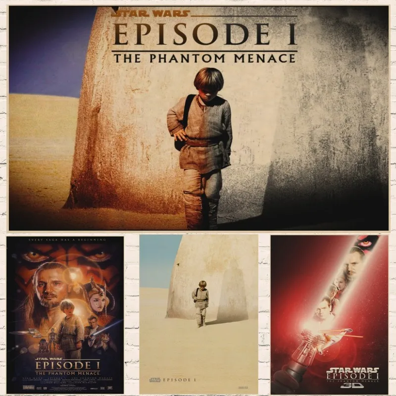 

vintage poster Star Wars Episode I - The Phantom Menace movie retro poster kraft paper wall sticker Bar Cafe living room