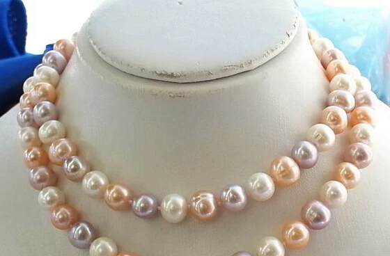 

Jewelr 005606 33" 10-11MM PINK WHITE LAVENDER ROUND FW PEARL NECKLACE