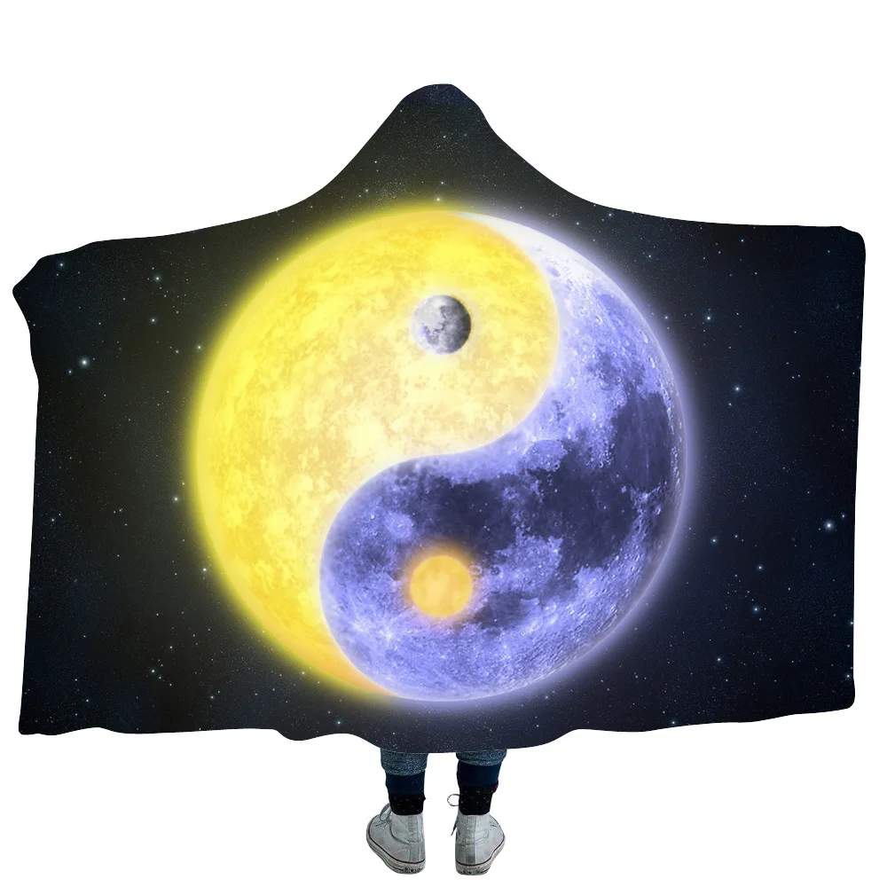 Tai Chi мягкое Шерпа флис с капюшоном покрывало на кровать диван путешествия носимые пледы одеяло взрослые дети мантия кровать крышка зима Мантас - Цвет: 11