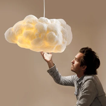 

North European modern cloud chandelier hotel net coffee shop designer white cloud Chandelier