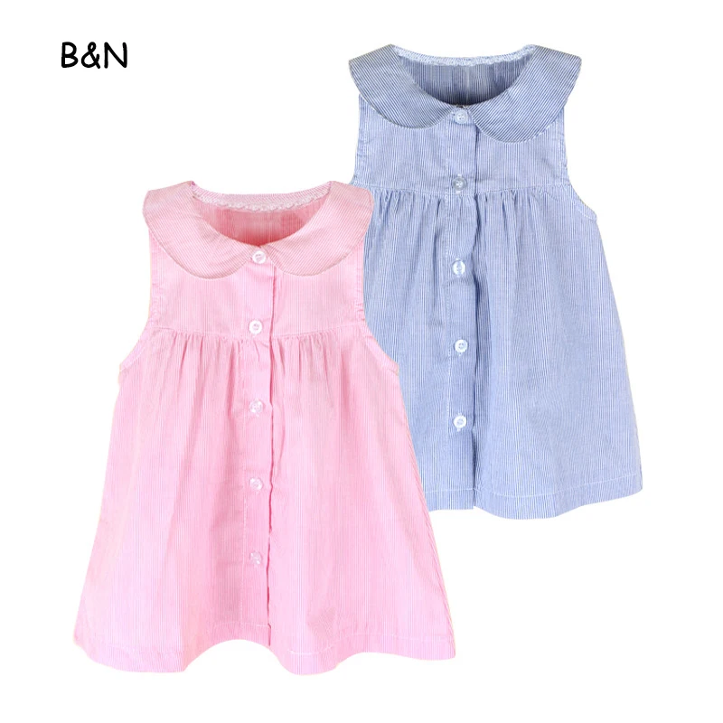 

B&N Casual Cotton Baby Girl Dresses Summer Princess Kids Clothes Stripe Sleeveless Children clothing For Girls Wear