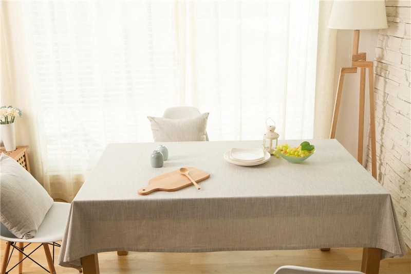 4 Solid Colors Cotton Linen Elegant Tablecloths For Rectangular Table Cloth For Table Cover Mantel Toalhas De Mesa For Kitchen  