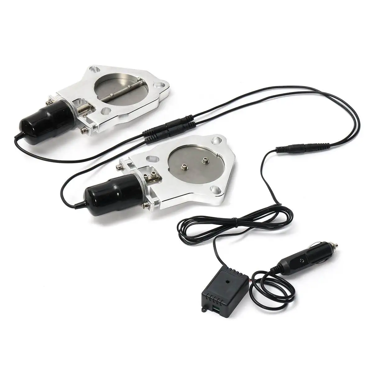 Silenciadora de Escape Sistema de Escape sem Fio com Engrenagem Válvula Elétrica Polegada Motor Seco 3 76mm 10 Coletores de escape