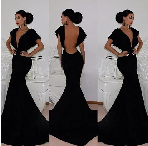 Черные пикантные платья подружек невесты с открытой спиной vestidos de gala vestidos largos de fiesta mujer vestidos de fiesta