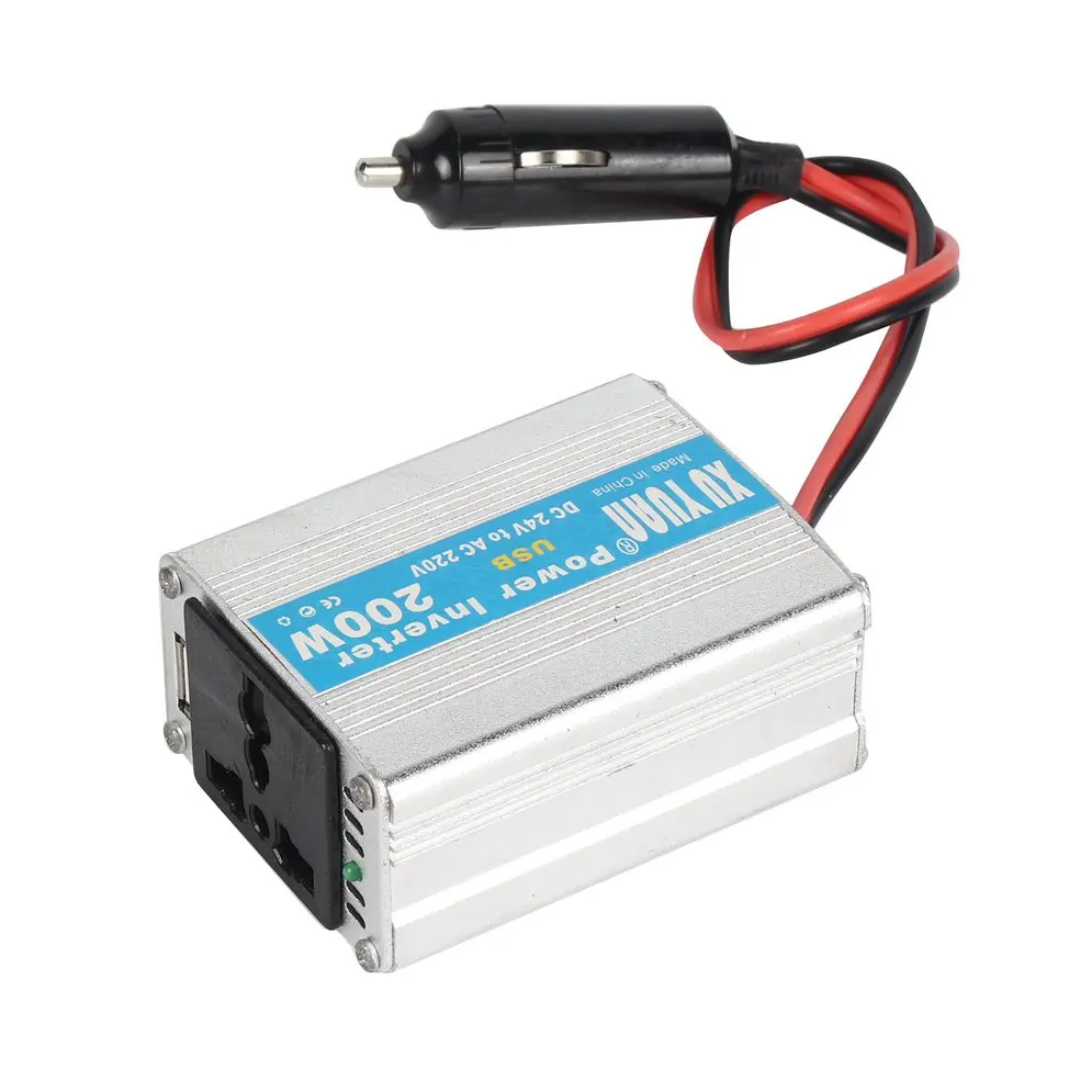 

Professional 200W Peak Power Inverter DC 24V to AC 220V Home Car Converter Laptop Power for Household Appliances Plug and Play