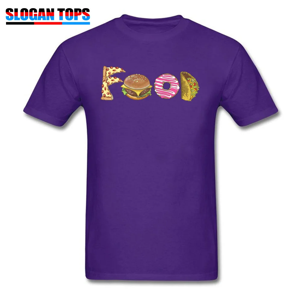 Normal yummy food Printed On Short Sleeve Father Day T Shirt Prevalent Crew Neck 100% Cotton Fabric Tshirts Men T Shirt yummy food purple