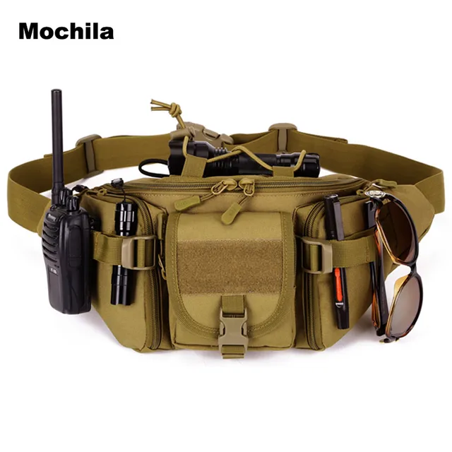 Mochila Nylon Men Tactical Waist Bags Hiking Running Waist Packs Belt