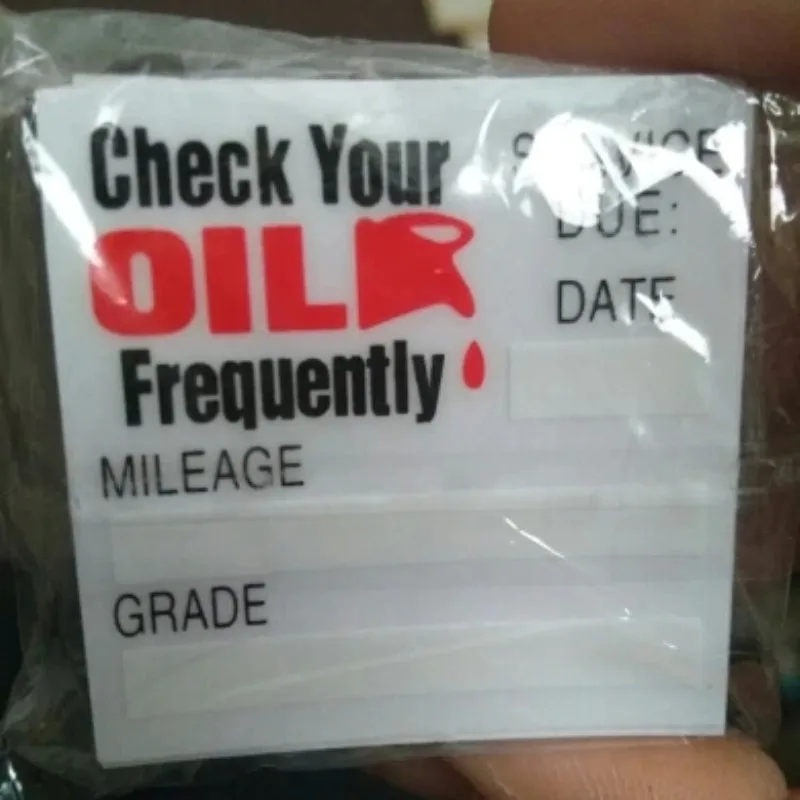 

50pcs Transparent Oil Change Service Friendly Electrostatic Sticker Reminder Stickers Special Design Small Size